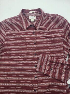 Ariat Real Women's XL Relaxed Button Up Shirt Billie Jean Western Rodeo Cowgirl